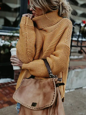 Warm Knitted Turtleneck Sweater Women Rieworkes