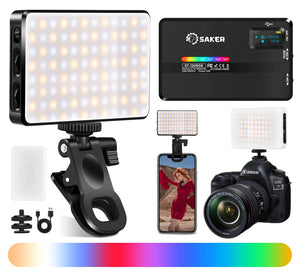 SAKER Selfie Light|120RGB|2500K-9000K|120Pcs High Brightness LED|RGB Lights for Photography|Video Recording|Influencer Camera Light for Phone|Perfect for Content Creator Essentials Mimarta