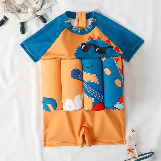 Cartoon Print One-Piece Floating Rash Guard Bathing Suit Rieworkes