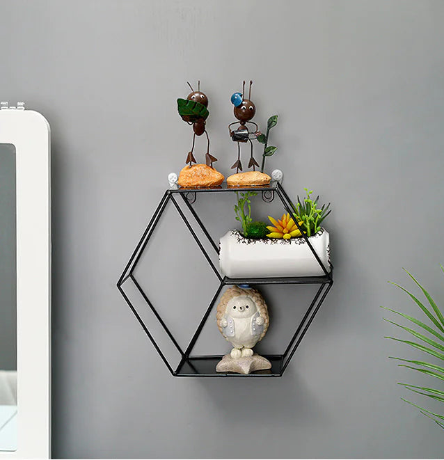 Hexagonal Wall Shelf - Wall Decor and Storage Rack Mimarta
