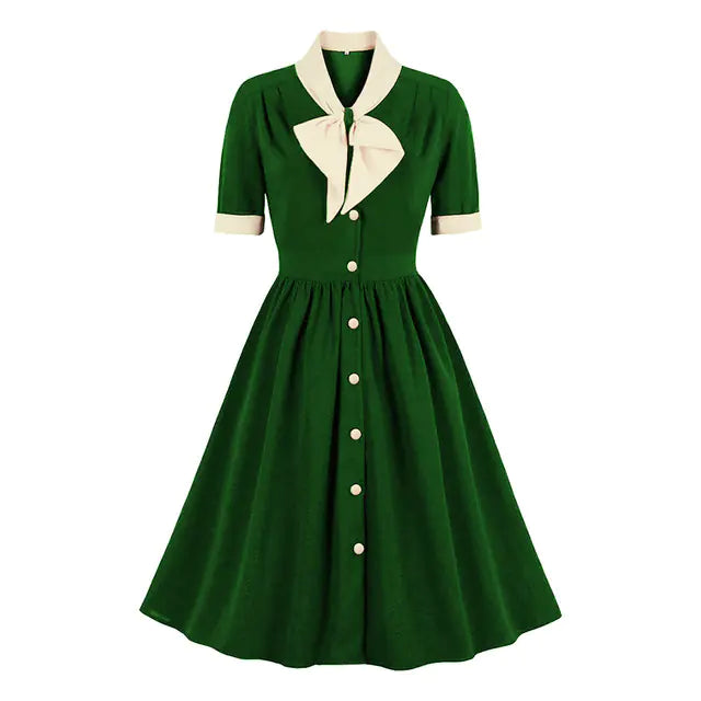 Elegant 1950s Embroidered Mesh Retro Party Dress Mimarta