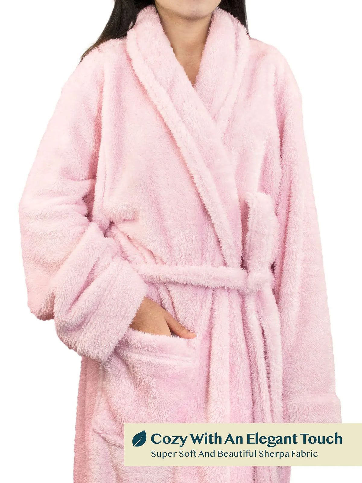 PAVILIA Premium Womens Plush Soft Robe Fluffy, Warm, Fleece Sherpa Shaggy Bathrobe 2X-3X Light Pink Rieworkes