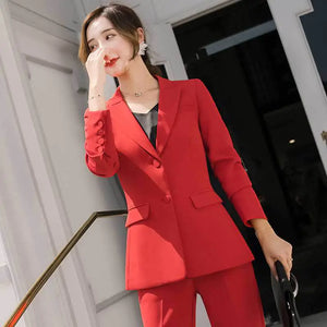 Red Women's Suit Set - Fashionable Work Attire 2020 Mimarta