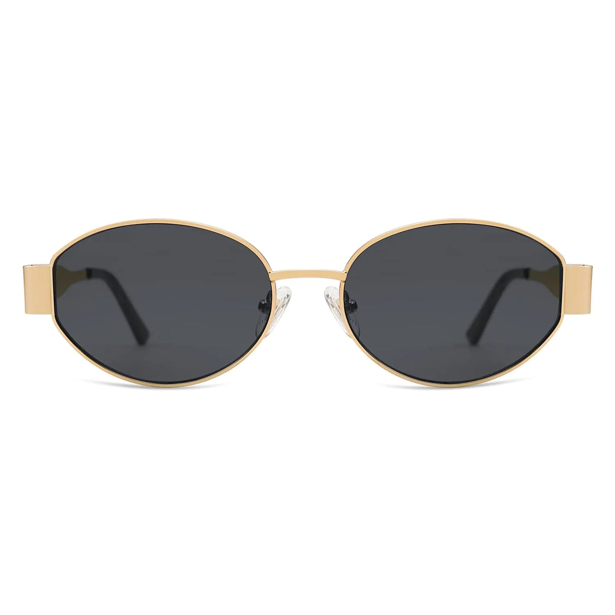 SOJOS Retro Oval Sunglasses for Women Men Trendy Sun Glasses Classic Shades UV400 Protection SJ1217 Gold/Grey Rieworkes