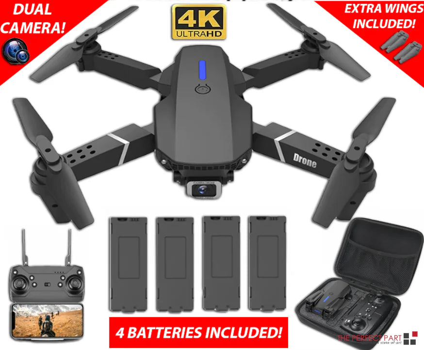 2023 New RC Drone With 4K HD Dual Camera WiFi FPV Foldable Quadcopter +4 Battery Mimarta