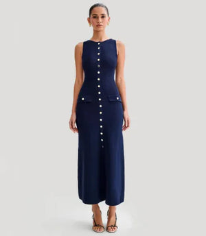 Elegant Knitted Sleeveless Long Dresses Mimarta