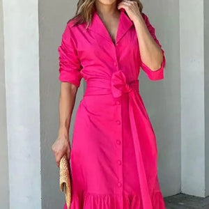 Maxi Dress Hot Pink Casual Dress Rieworkes