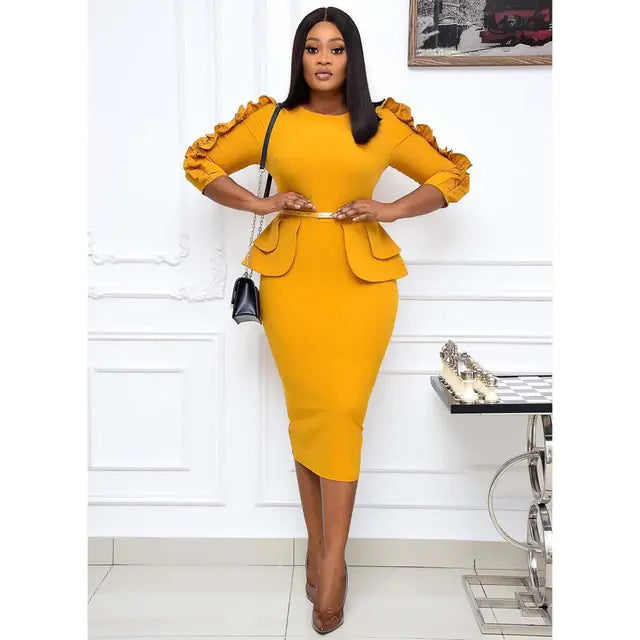 Elegant African Dress for Professional Office Commute Mimarta