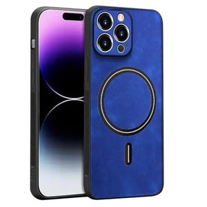 Luhuanx Case for iPhone 15 Pro MaxDesigned for iPhone 15 Pro Max Case with Full Camera LensAnti-DropCompatible with MagSafeCase for 15 Pro Max Cover 6.7” (Leather Blue) Mimarta
