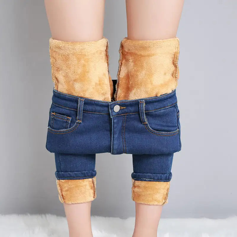 Velvet Thickening Denim Pants Rieworkes