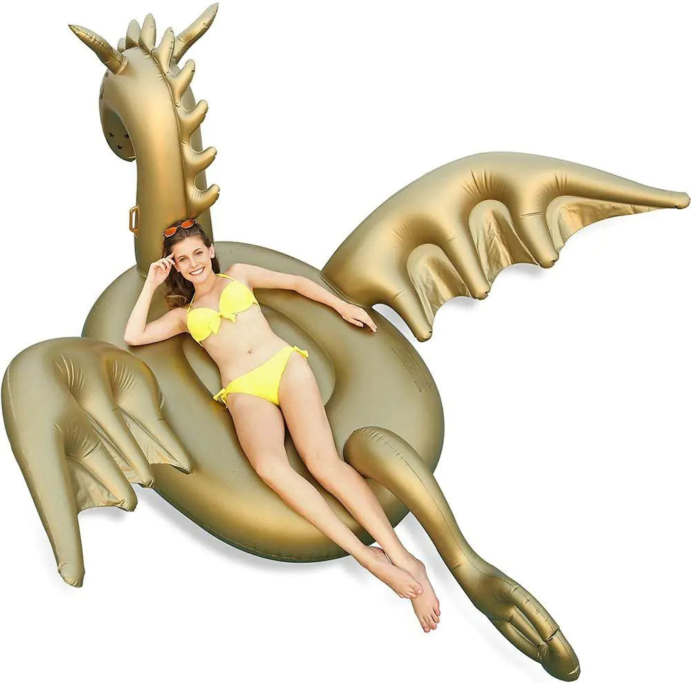 Giant Inflatable 103" Golden Dragon Pool Float - Luxy Float Mimarta