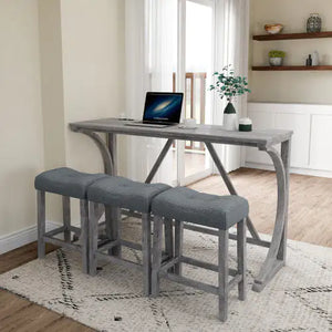 Bar Table Set With Power Socket, Bar Table And Chair Set For Living Room, Dining Room, Games Room Rieworkes