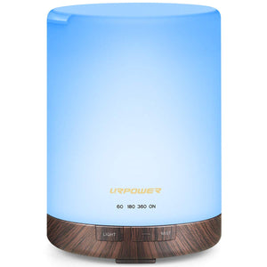 URPOWER 2nd Gen 300ml Aroma Essential Oil Diffuser Night Light Ultrasonic Air Cool Mist Humidifier with AUTO Shut Off and 6-7 Hours Continuous Diffusing and 4 Timer Settings for Home Office Yoga Spa Mimarta