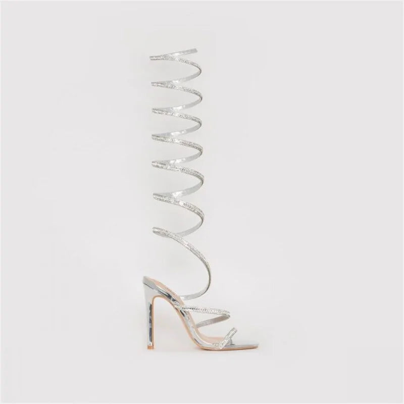 Rhinestone Strap Gladiator High Heels Rieworkes