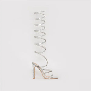 Rhinestone Strap Gladiator High Heels Rieworkes