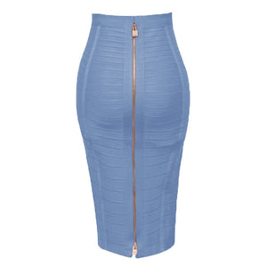 Sexy Solid Color Zipper Bodycon Dress Mimarta