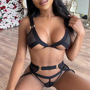 2024 Women's Sheer Lace Lingerie Set (3 Pieces) Mimarta