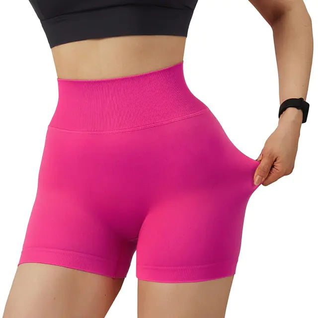 Sports Shorts Women High Waist Workout Seamless Fitness Yoga Shorts Rieworkes