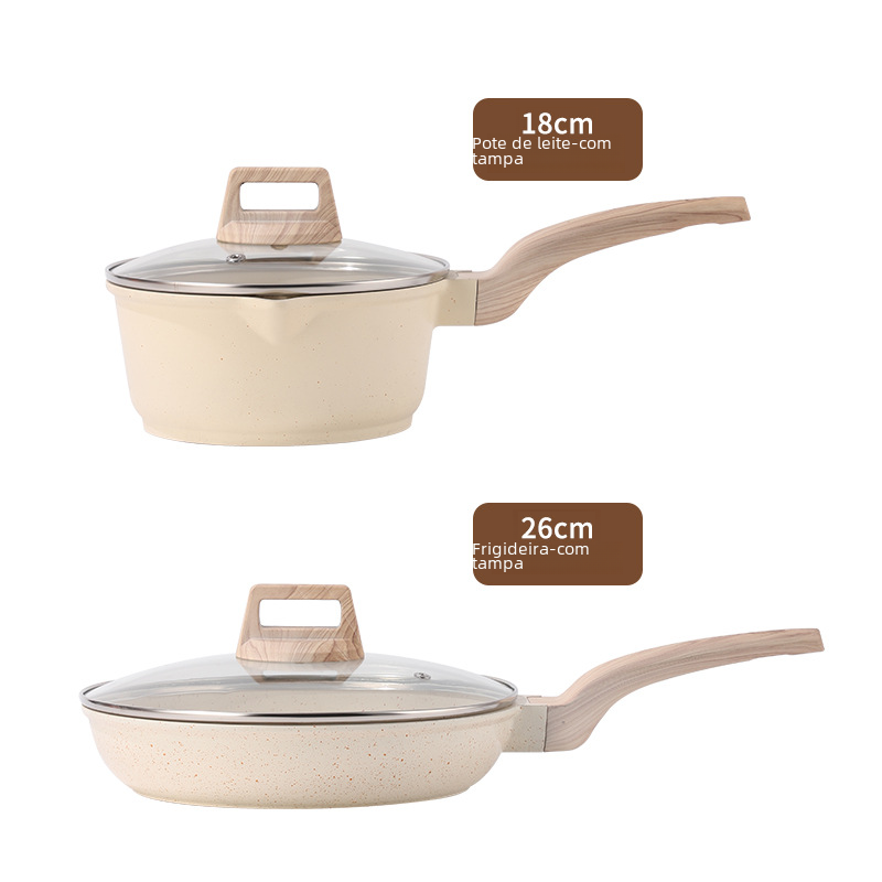 Non-Stick Stone Cookware Set - 4 Pieces for Home Use Mimarta