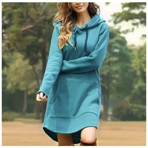Solid Color Long Sleeve Hoodie Rieworkes