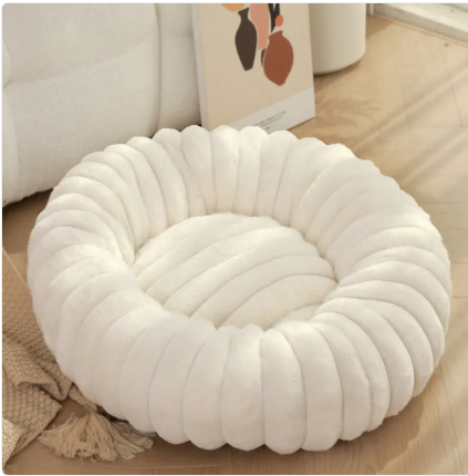 High Weight Pet Nest Straight Rabbit Plush Mat Round Long Hair Cat Nest Warm Winter Dog Bed Kennel Mimarta
