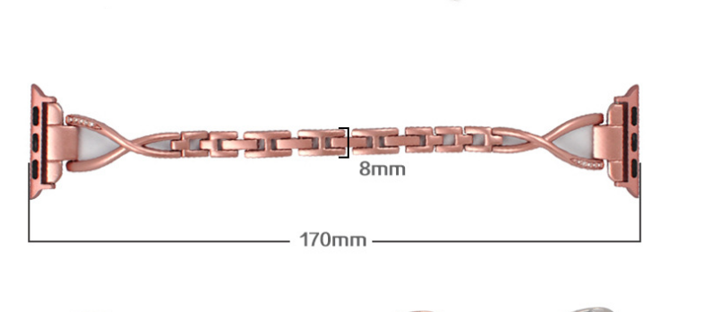 Apple Watch Band X-Type Stainless Steel with Diamonds Mimarta