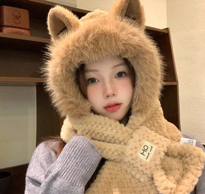 Autumn And Winter Cute Furry Fox Ear Hat Rieworkes