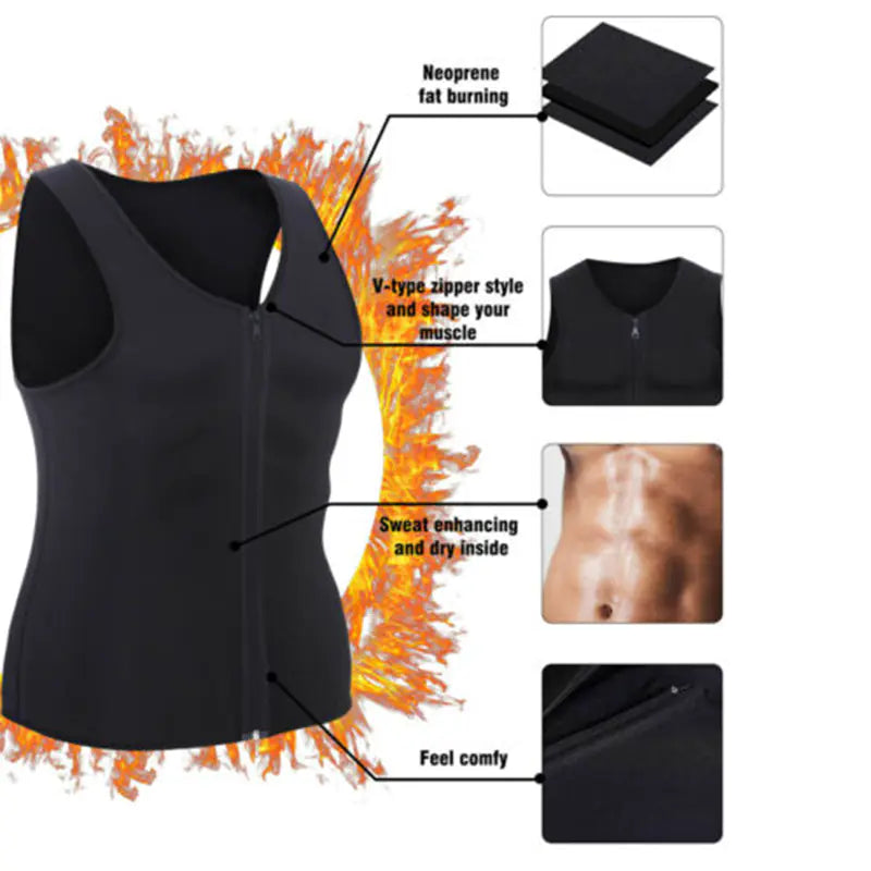 Men's Neoprene Waist Trainer Vest for Weight Loss Mimarta