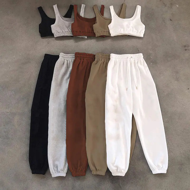 2023 Women's Casual Two-Piece Crop Top and Pants Set Mimarta