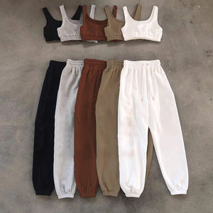 2023 Women's Casual Two-Piece Crop Top and Pants Set Mimarta