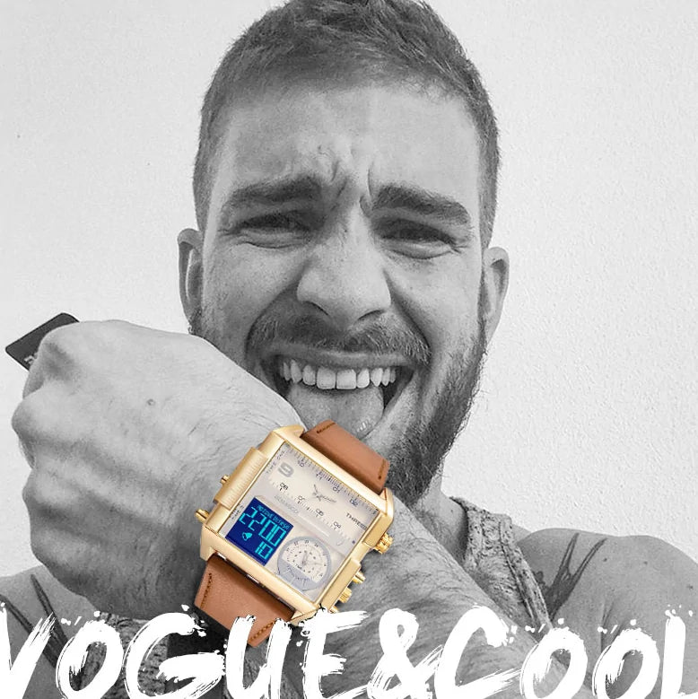 Luxury Sport Square Leather Watch Rieworkes