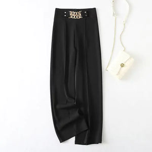 Elegant High-Waist Stretchy Wide-Leg Pants for Women Mimarta