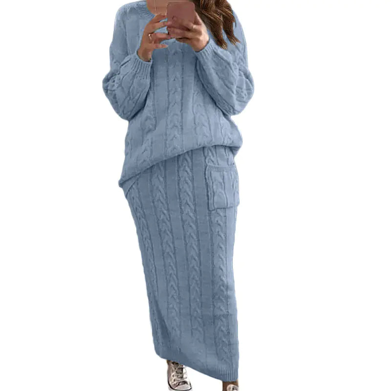 Autumn Winter Women's Fashion Sweater Dress Set Mimarta
