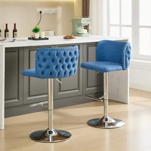 Furniture,Swivel Barstools Adjusatble Seat Height, Modern PU Upholstered Bar Stools With The Whole Back Tufted, For Home Pub And Kitchen Island Rieworkes
