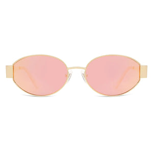 SOJOS Retro Oval Sunglasses for Women Men Trendy Sun Glasses Classic Shades UV400 Protection SJ1217 Gold/Grey Rieworkes