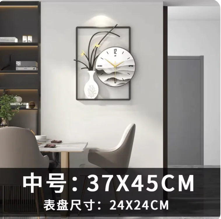 Modern Chinese Style Wall Clock - Luxury, Simple, and Creative for Living Room Rieworkes