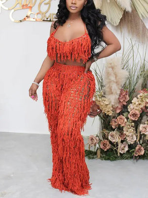 See Through Loose Pants Set Rieworkes