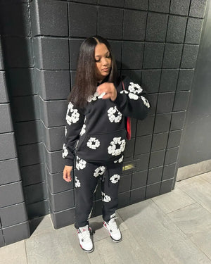 XS0021 2023 Fall Winter Floral Sweatshirt Set Mimarta