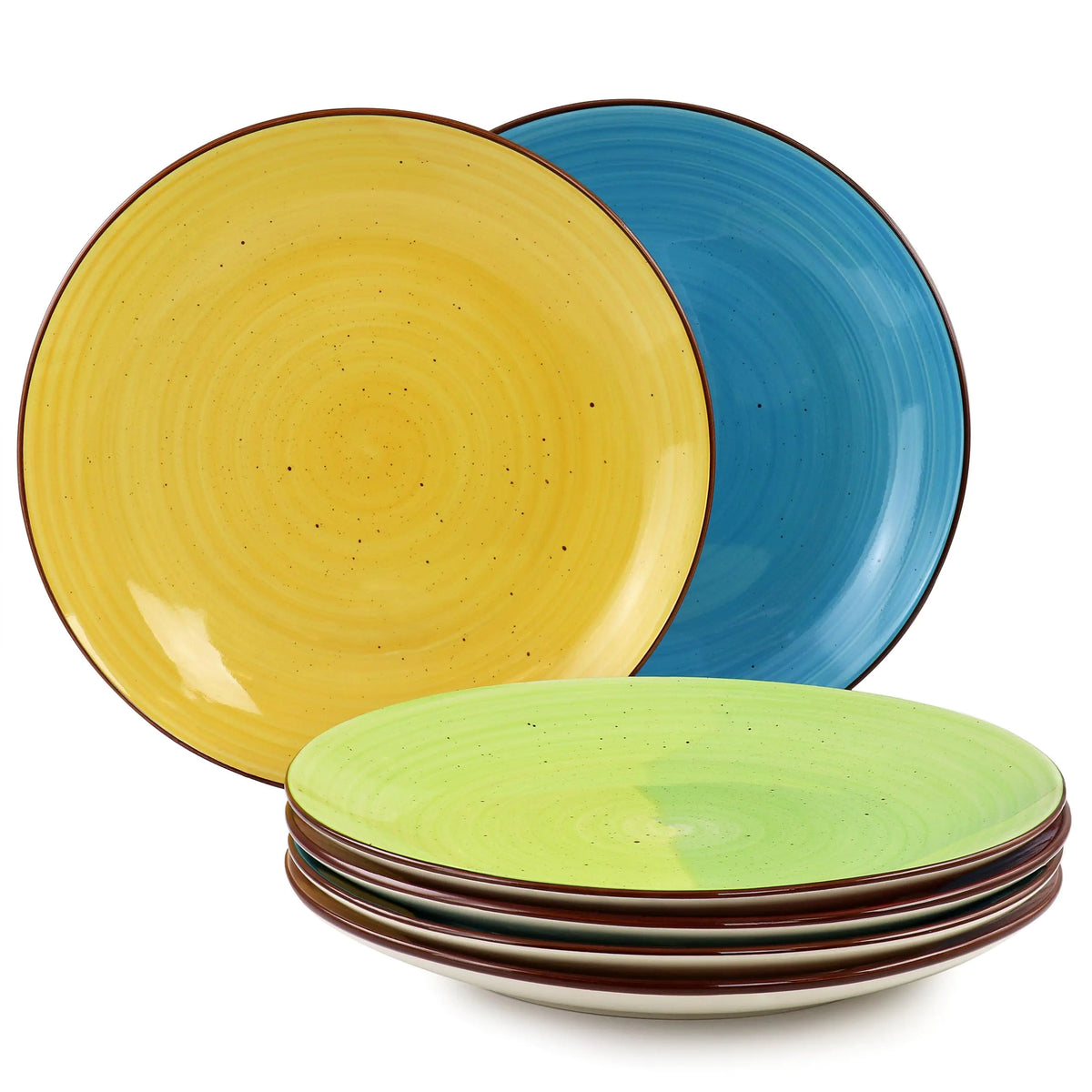 Elama Sebastian 6 Piece Stoneware Dinner Plate Set in Assorted Colors Mimarta