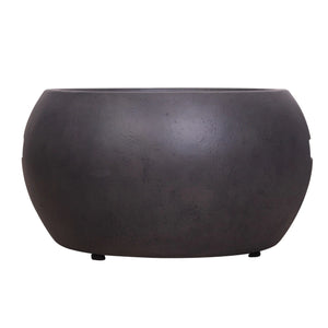 New Design Product Faux Concrete Texture Round Dark Propane Outdoor Fire Pit Mimarta