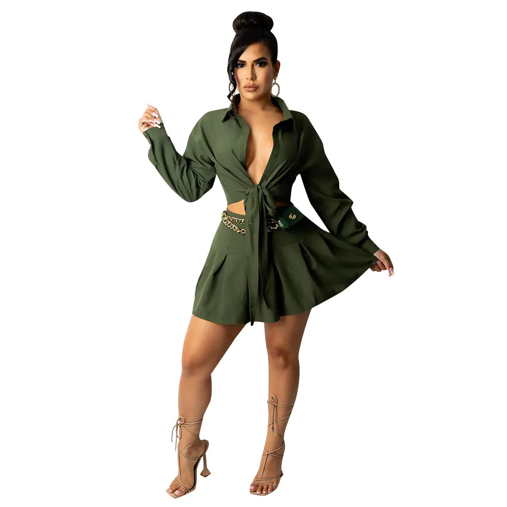 CM2153 Women's Fashion Cardigan and Pleated Skirt Set Mimarta