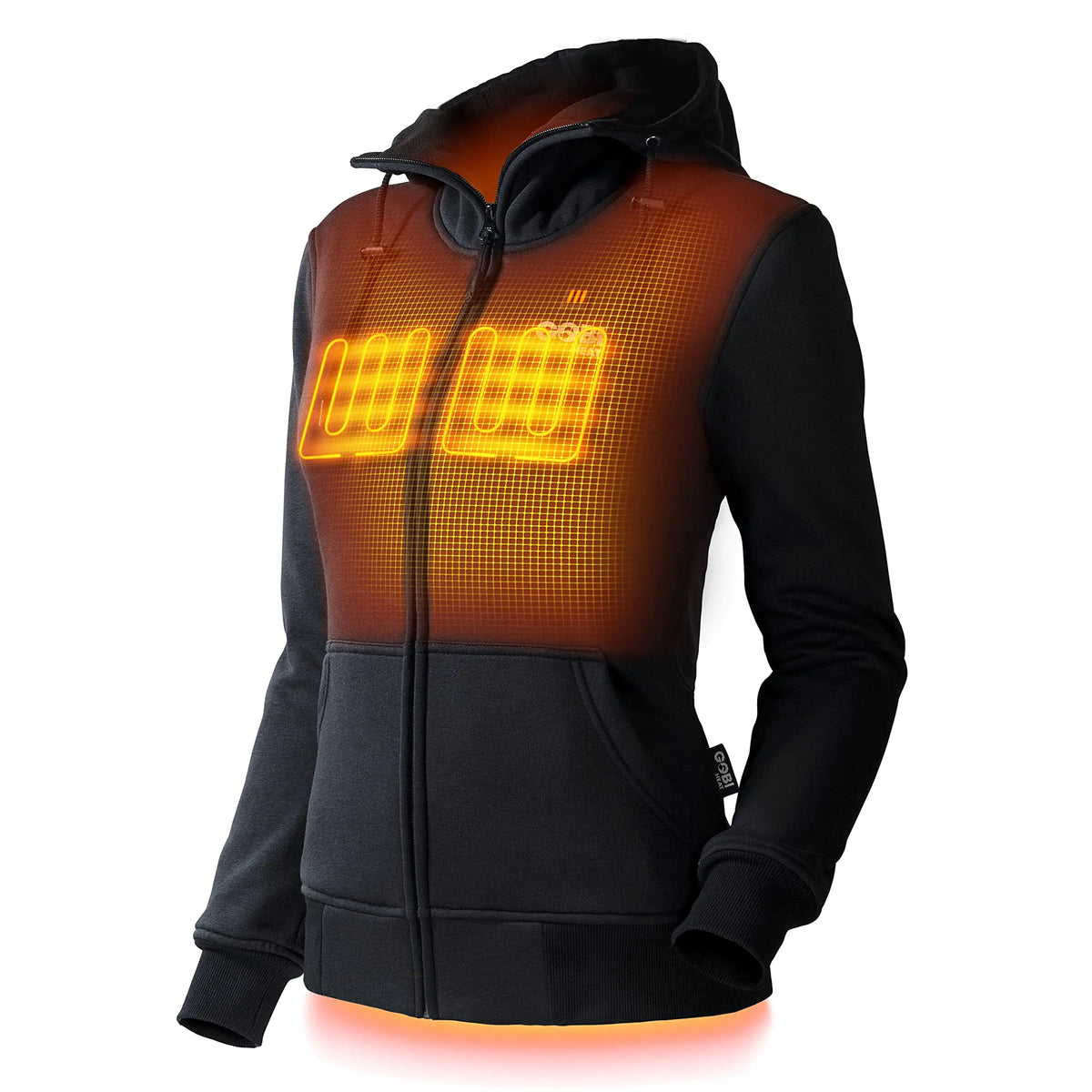 Ridge Womens Heated Hoodie - 10 hrs of Heat | with Battery & Charger | Machine Washable Onyx Mimarta