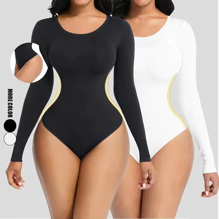 Long-Sleeved Seamless Bodysuit Jumpsuit Rieworkes