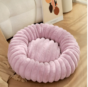 High Weight Pet Nest Straight Rabbit Plush Mat Round Long Hair Cat Nest Warm Winter Dog Bed Kennel Mimarta