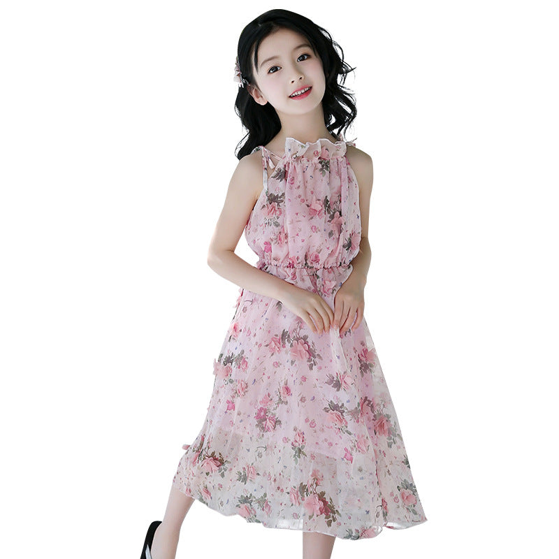 Girls' Bohemian Summer Dress - Floral Beach Maxi Dress Mimarta