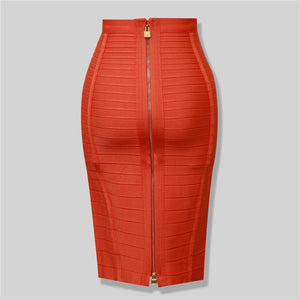 Sexy Solid Color Zipper Bodycon Dress Mimarta
