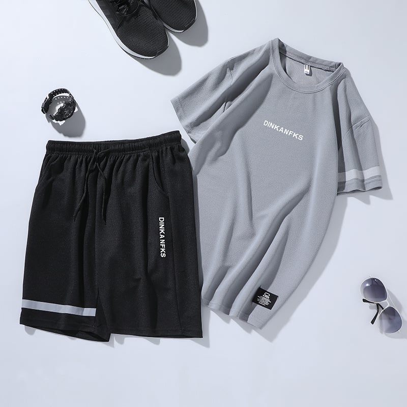 Men's Running Gym Short-Sleeve Sportswear Set Mimarta