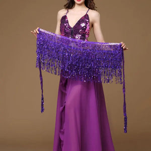 Four-Layer Fringed Waist Scarf for Belly Dance Costume Mimarta