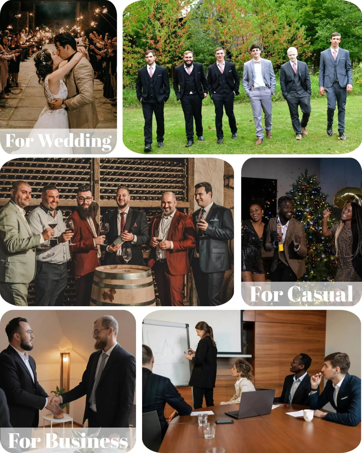 Cloudstyle Men's 2-Piece Suits Slim Fit 1 Button Dress Suit Jacket Blazer & Pants Set Large A/Wine Red Rieworkes