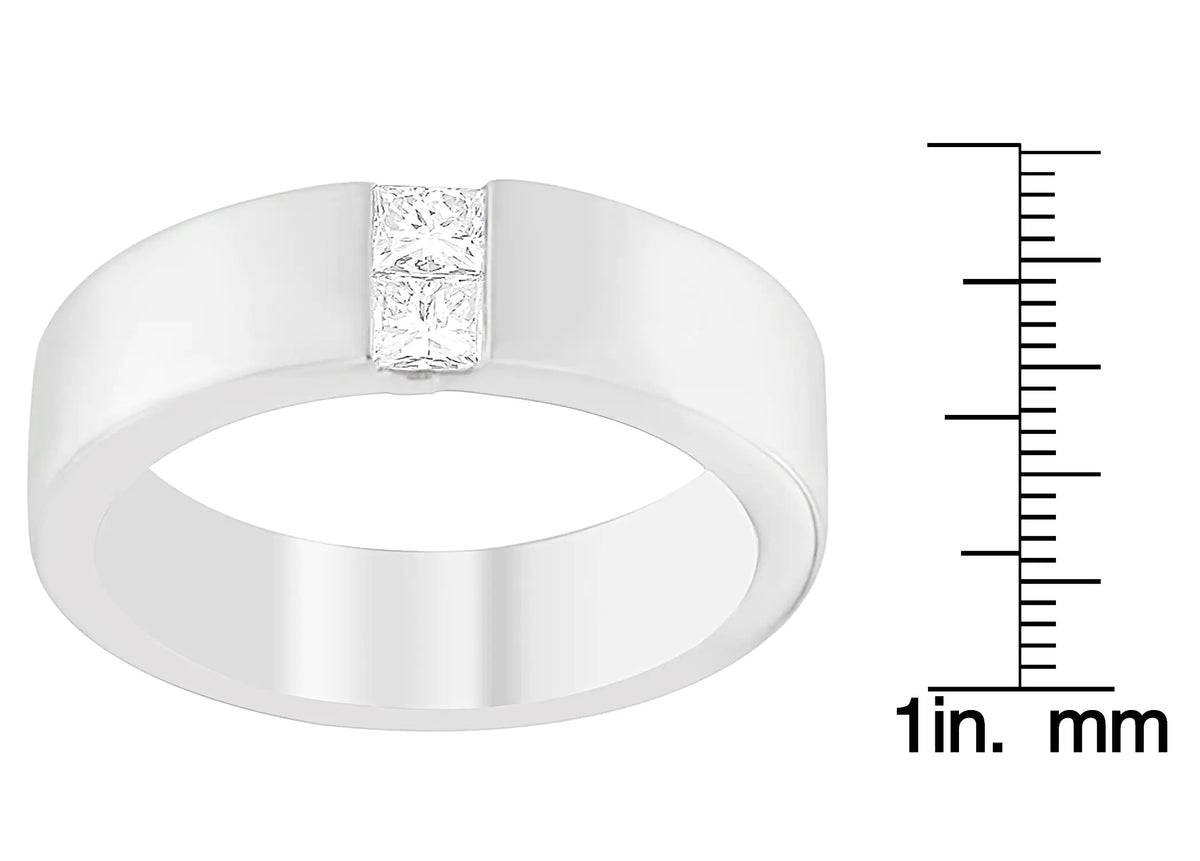 Men's 14K White Gold 1/4 ct.TDW Diamond Channel Band Ring (G-H, VS1-VS2) Rieworkes